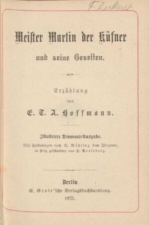 Meister Martin der Küfner und seine Gesellen : Erzählung