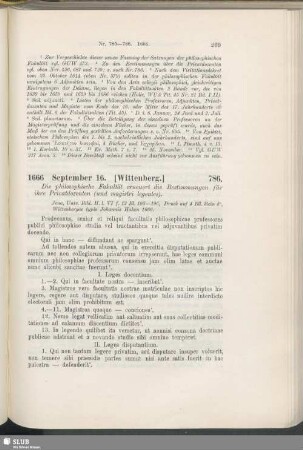 786. 1666, September 16. [Wittenberg]