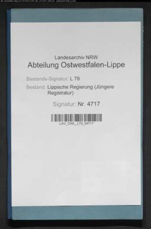 Anstellung der Amtschirurgen für das Amt Blomberg