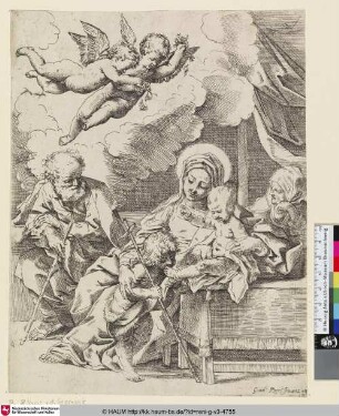 [Ste. famille; The Holy Family with Young John the Baptist and St. Elisabeth; Die Heilige Familie mit dem Heiligen Johannesknaben]