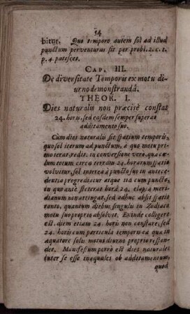 Cap. III. De diversitate Temporis ex motu diurno demonstranda