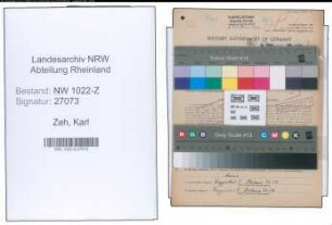 Entnazifizierung Karl Zeh , geb. 10.01.1896 (Betriebsleiter)