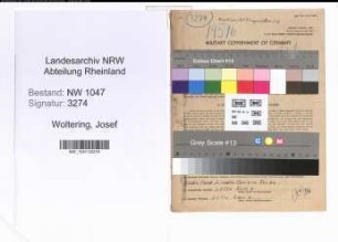 Entnazifizierung Josef Woltering , geb. 16.08.1905 (Landwirt)