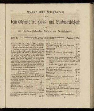 Nro. 10. Januar 1825.
