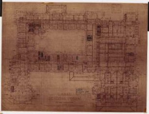 Schloss Posen, Posen Umbau: Be- und Entwässerungsplan UG 1:100