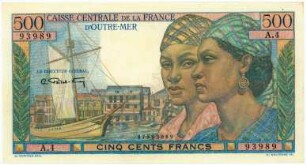 Geldschein, 500 Francs, 1949?