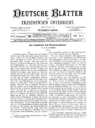 Zur Geschichte des Philanthropismus : (Schluss)