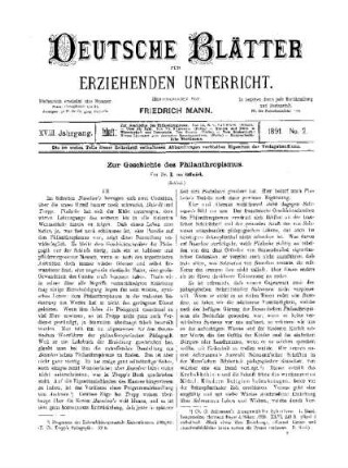 Zur Geschichte des Philanthropismus : (Schluss)