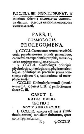Caput I. Notio Mundi.