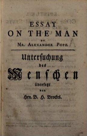 Essay on man