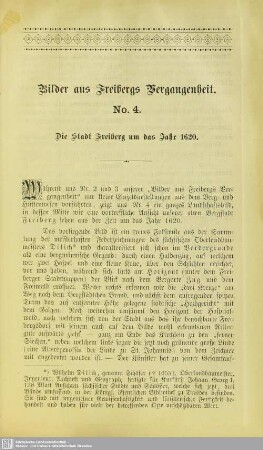 Bilder aus Freibergs Vergangenheit No. 4. Die Stadt Freiberg um das Jahr 1620