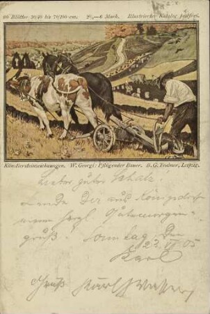 W. Georgi: Pflügender Bauer.