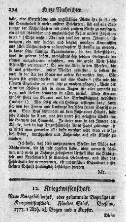 [13. ] Kriegswissenschaft.