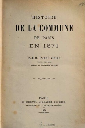 Histoire de la Commune de Paris en 1871