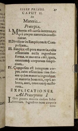 Caput II. De Materia.