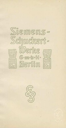 Siemens-Schuckertwerke GmbH Berlin : elektrische Bahnen