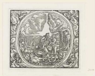 Gott redet mit Adam, aus: Martin Luther, "Biblia dat ys: De gantze Hilige Schrifft", Hans Walter, Magdeburg 1545, S. II recto