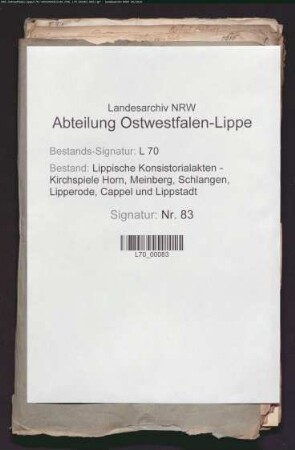 Besetzung der Kantorstelle