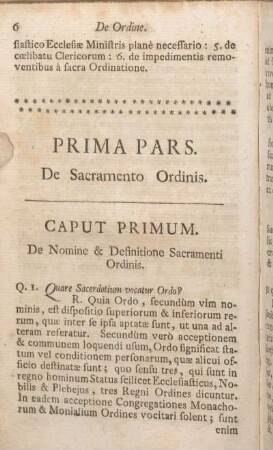 Prima Pars. De Sacramento Ordinis.