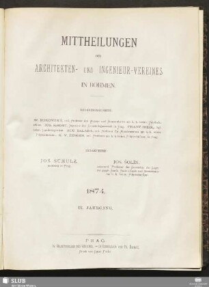 9.1874: Mittheilungen des Architekten- und Ingenieur-Vereines in Böhmen