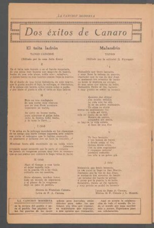 El taita ladrón : Tango canción. (Editado por la casa Julio Korn)