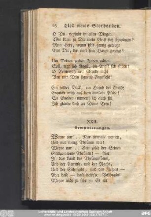 XXII. Ermunterungen.