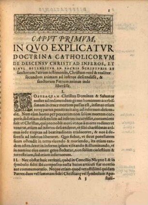 Theses De Descensv Christi Ad Inferos, Et Eivsdem Ad coelos ascensu : in quibus refutatur impia et in Christum blasphema doctrina Lutheranorum et Calvinianorum de hoc utroque fidei articulo