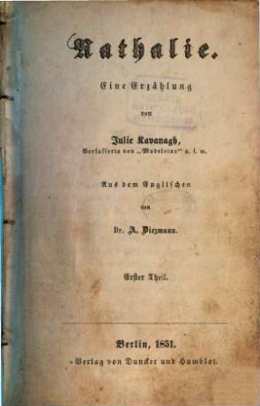 Nathalie : eine Erzählung, 1