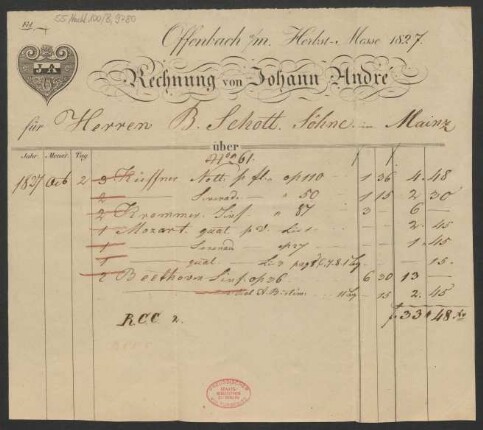 Rechnung No. 261 : Herbstmesse 1827