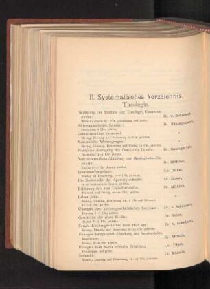 II. Systematisches Verzeichnis.