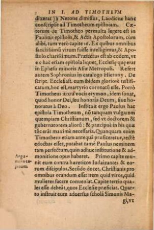 In priorem B. Pauli Apostoli ad Timotheum epistolam commentarius