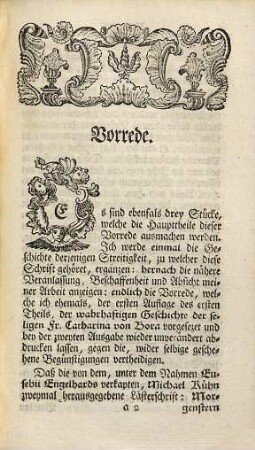 Wahrhaftige Geschichte der seligen Frau Catharina von Bora, D. Mart. Luthers Ehegattin : wieder Eusebii Engelhards Morgenstern zu Wittenberg, 2