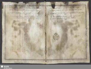 Tabula declin. Signorum lineae eclipticae [Tafel mit Sonnendeklinationen und Textseite]