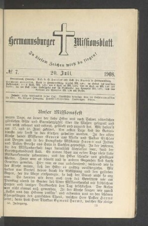 N° 7. 15. Juli 1908