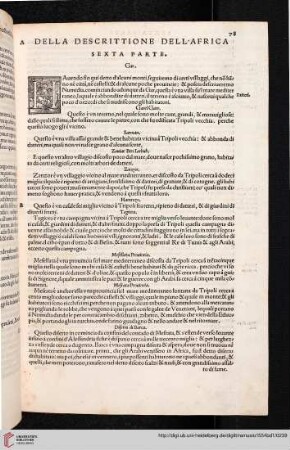 Sexta parte: Della descrittione dell'Africa