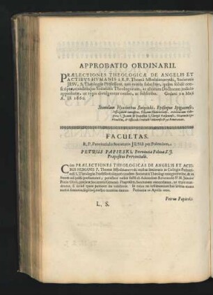 Approbatio Ordinarii.