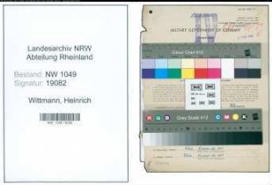 Entnazifizierung Heinrich Wittmann , geb. 03.05.1903 (Postbemter)