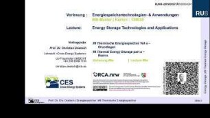 Energiespeichertechnologien- & Anwendungen: 9 a. Thermische Energiespeicher - Grundlagen