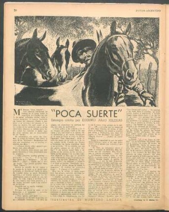 "Poca Suerte" : Estampa criolla por Eugenio Julio Iglesias