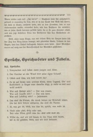 Sprüche, Sprichwörter und Fabeln