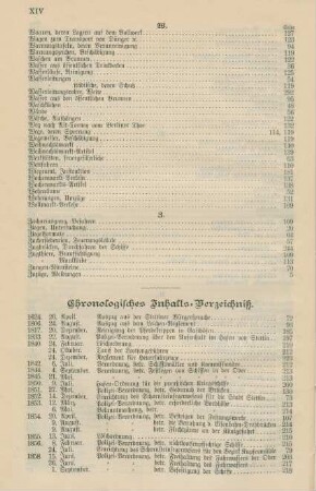 Chronologisches Inhalts-Verzeichniß.