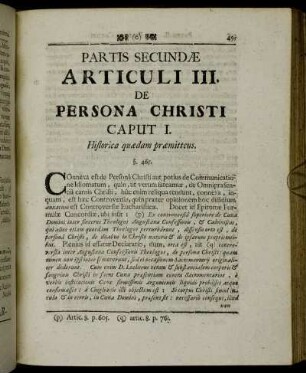 Partis Secundæ Articuli III. De Persona Christi.