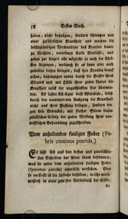 58-72, Vom anhaltenden fauligen Fieber (Febris continua putrida)