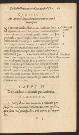 Caput IV. De partibus orationis persuasoriae.
