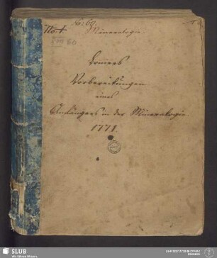 Vorbereitungen eines Anfängers in der Mineralogie - XVII 60 8.