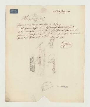 Brief von Georg Franz an Joseph Heller
