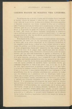 Ligeros rasgos de nuestra vida literaria