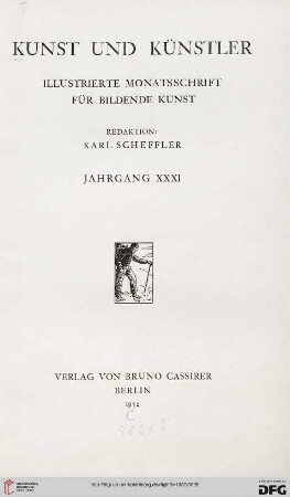 31: Kunst und Künstler: illustrierte Monatsschrift für bildende Kunst und Kunstgewerbe
