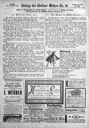 Beilage der Berliner Wespen Nr. 16
