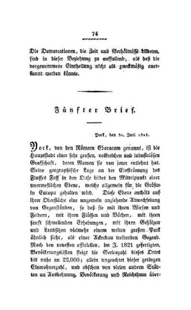 Fünfter Brief - York, den 30. Juli 1823